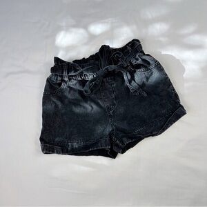 tgla | size xs | black paperbag denim shorts